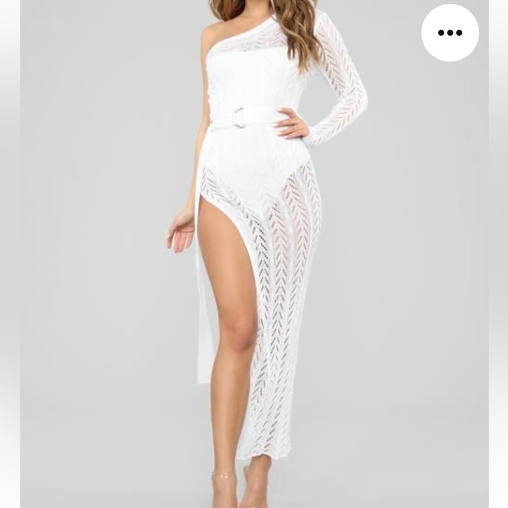 Fashion nova white swim coverup